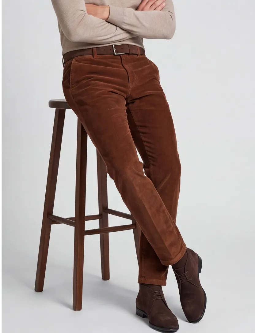 M.E.N.S. Pantalon katoen bruin