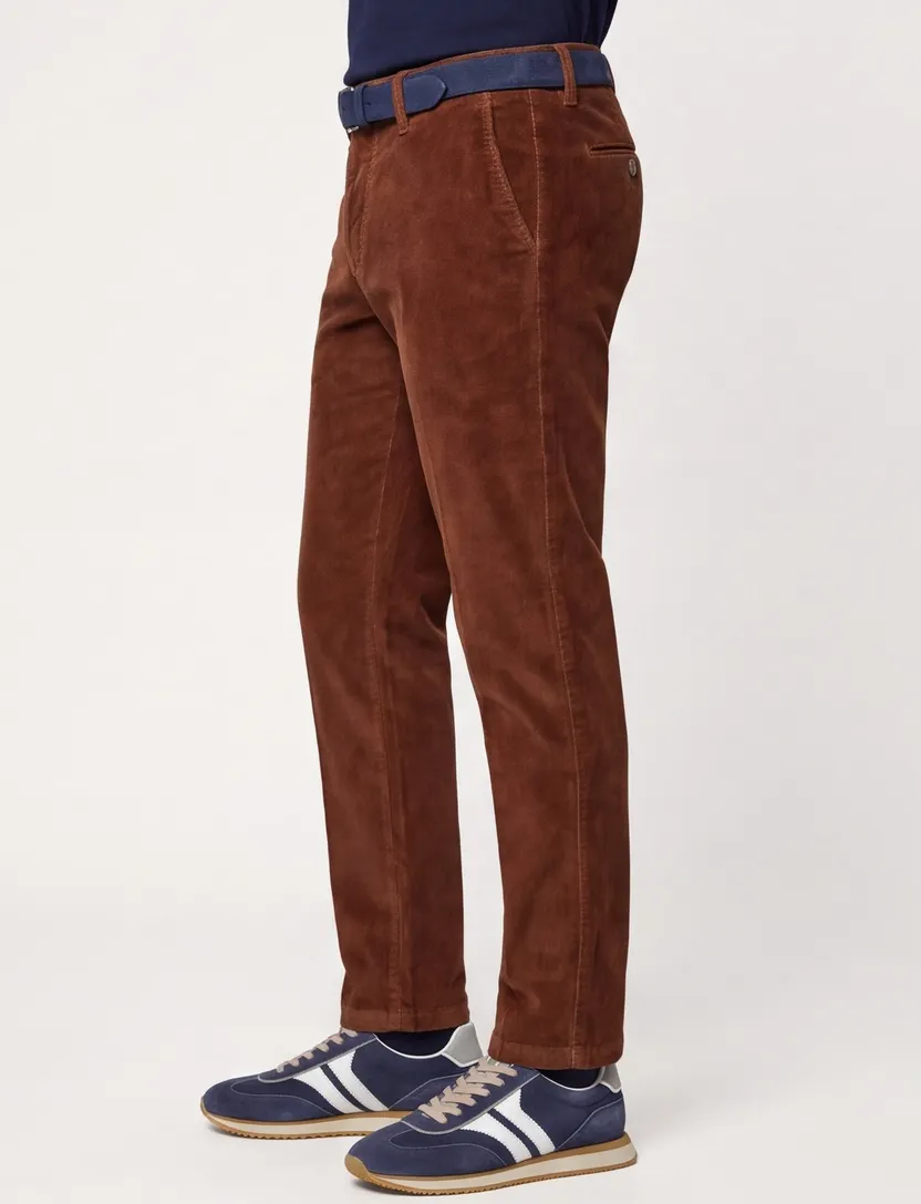 katoenen broek M.E.N.S. Madison bruin