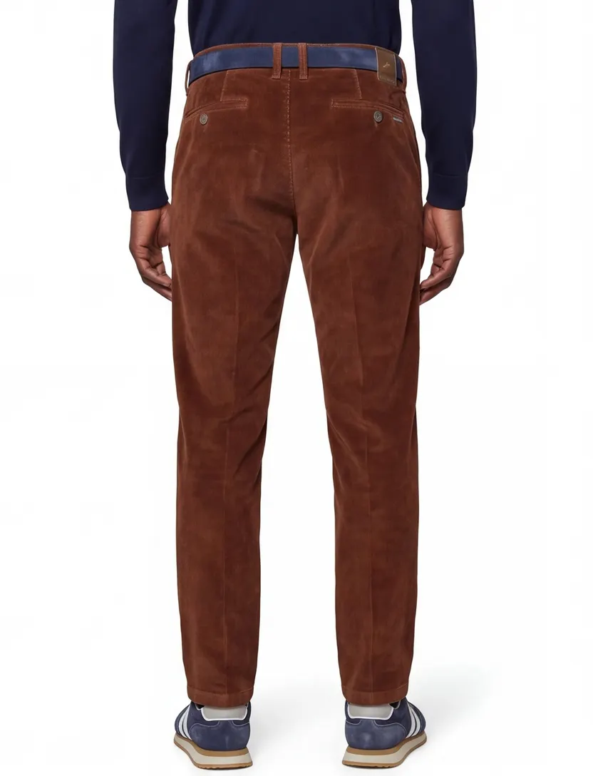 katoenen broek M.E.N.S. Madison bruin