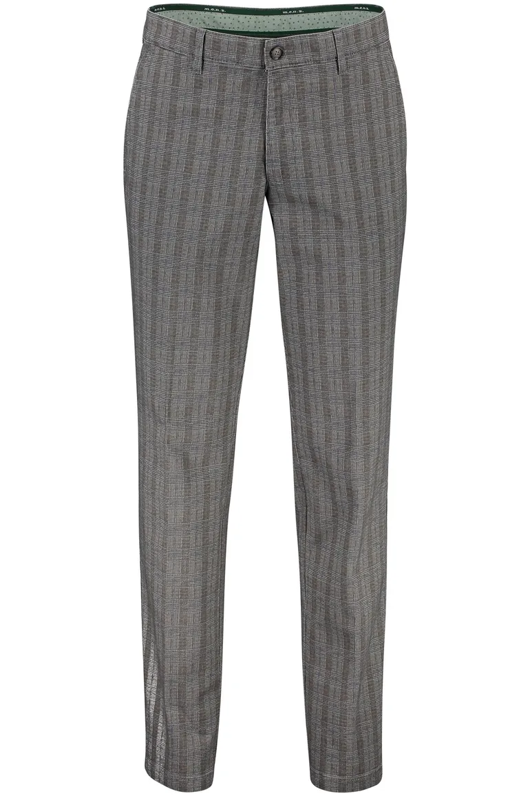 katoenen M.E.N.S. broek bruin met ruiten