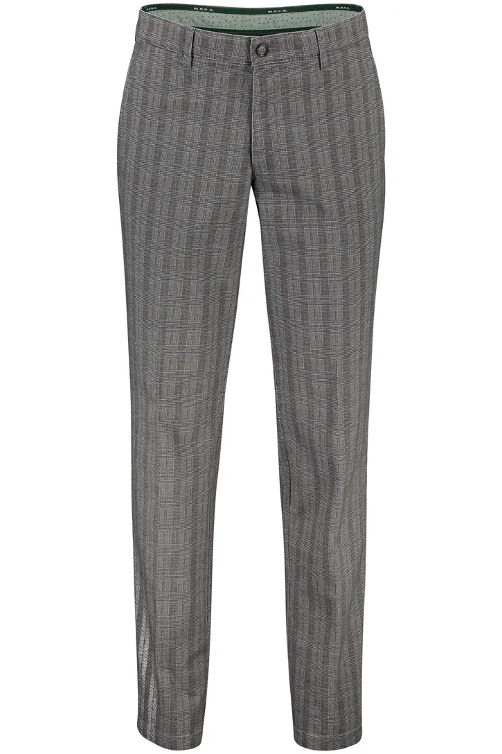 Katoenen M.E.N.S. katoenen broek bruin geruit