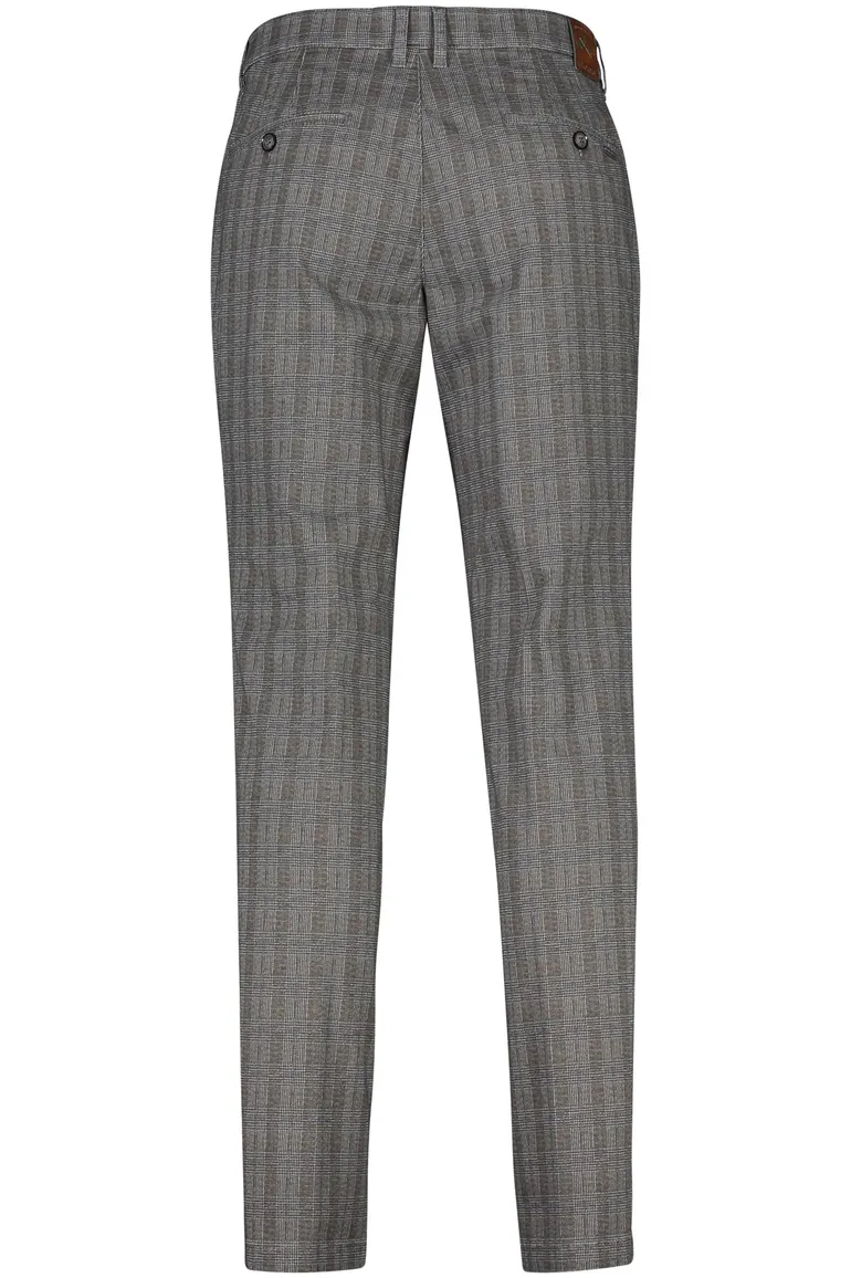 katoenen M.E.N.S. broek bruin met ruiten