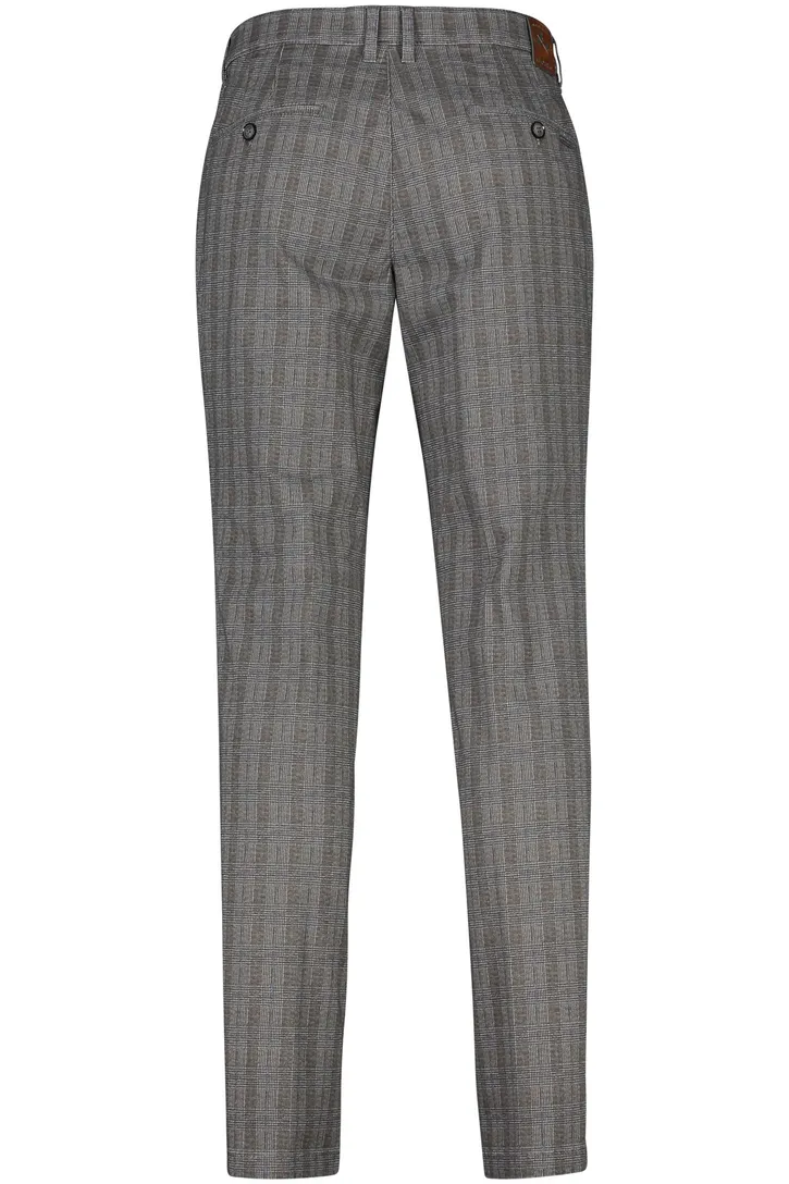 Katoenen M.E.N.S. katoenen broek bruin geruit