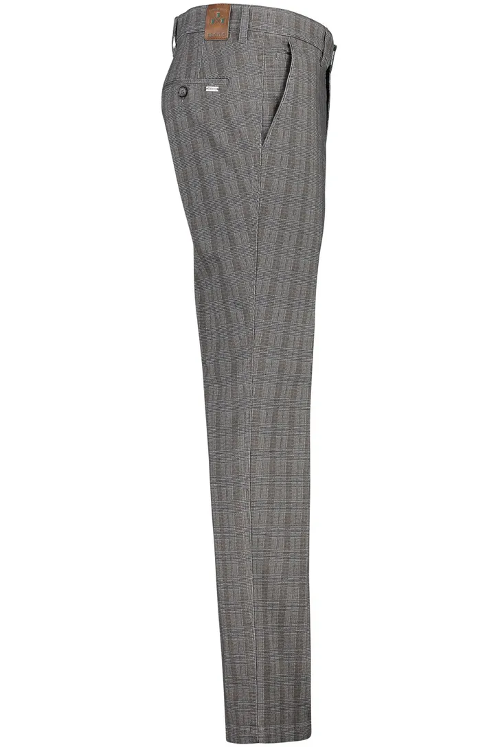 Katoenen M.E.N.S. katoenen broek bruin geruit