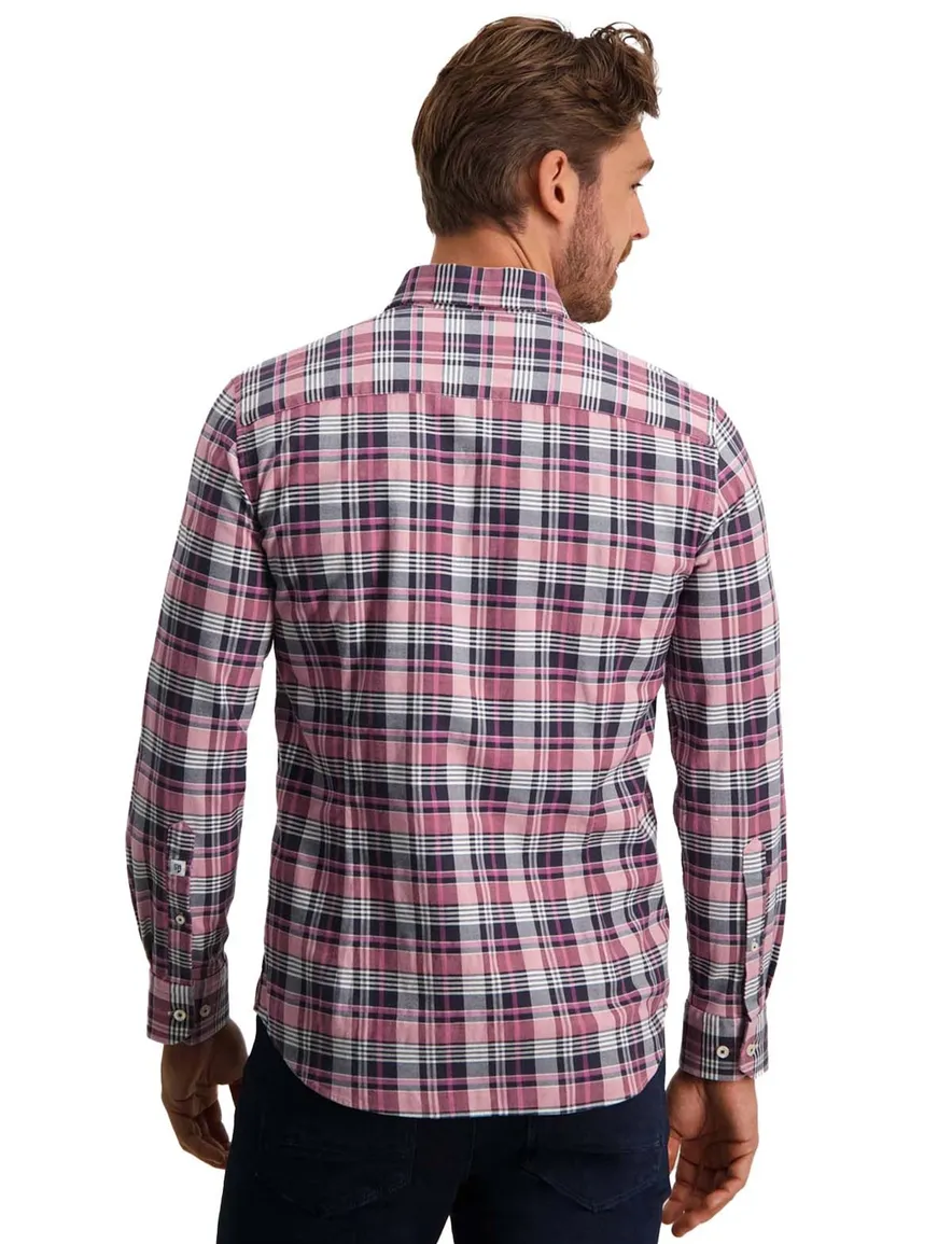 casual overhemd State of Art roze geruit katoen wijde fit