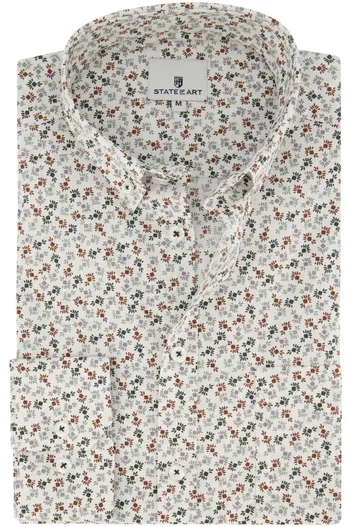 State of Art State of Art overhemd beige bloemenprint