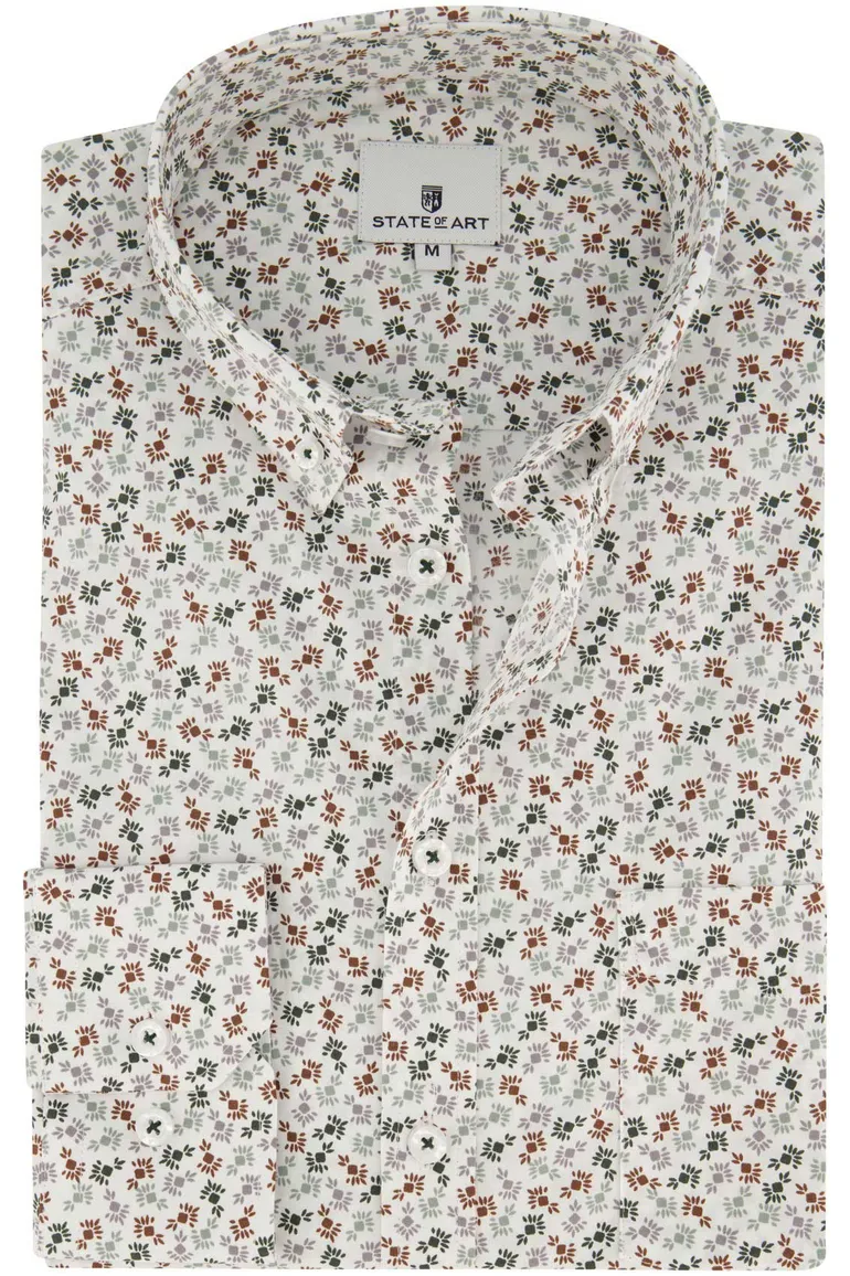 State of Art overhemd beige bloemenprint