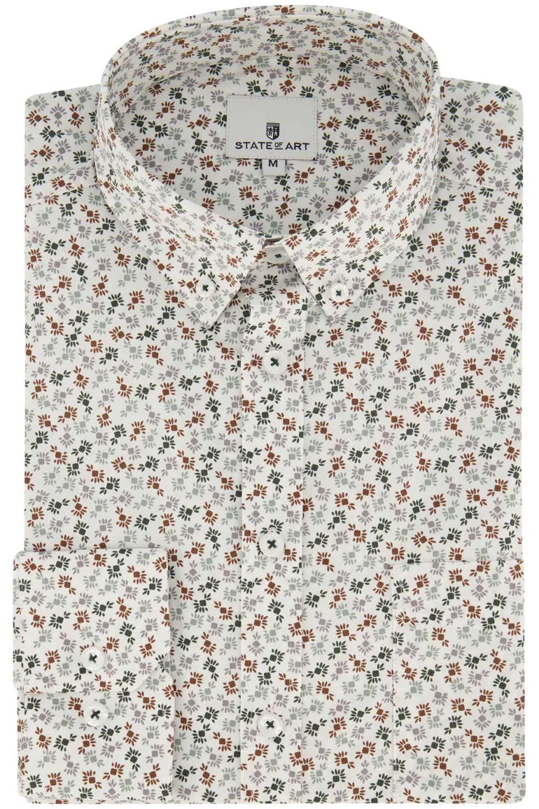 State of Art overhemd beige bloemenprint