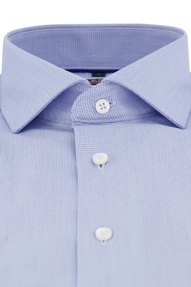 Eterna overhemd korte mouw Modern Fit lichtblauw effen 100% katoen