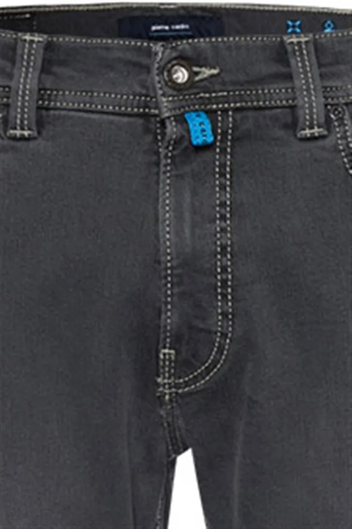 Pierre Cardin jeans grijs effen katoen Lyon tapered fit