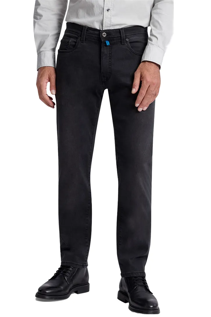 Pierre Cardin jeans grijs effen katoen Lyon tapered fit