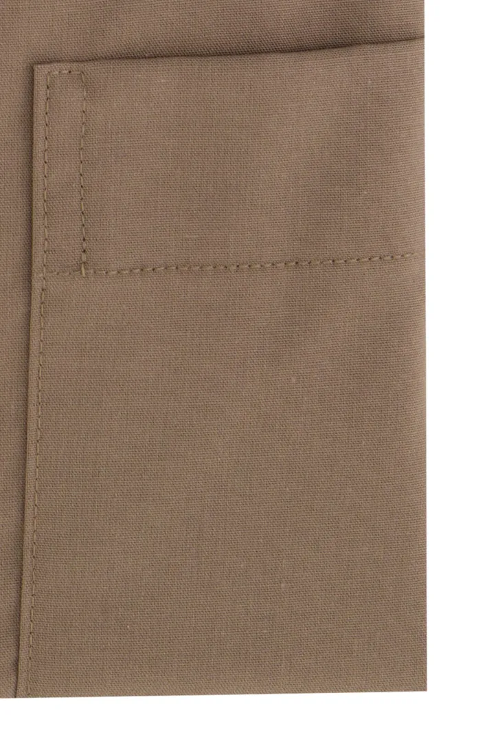 Eterna casual overhemd Modern Fit bruin effen katoen