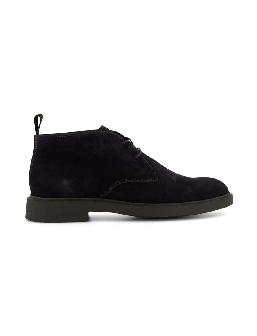 nette schoenen Blackstone effen leer donkerblauw