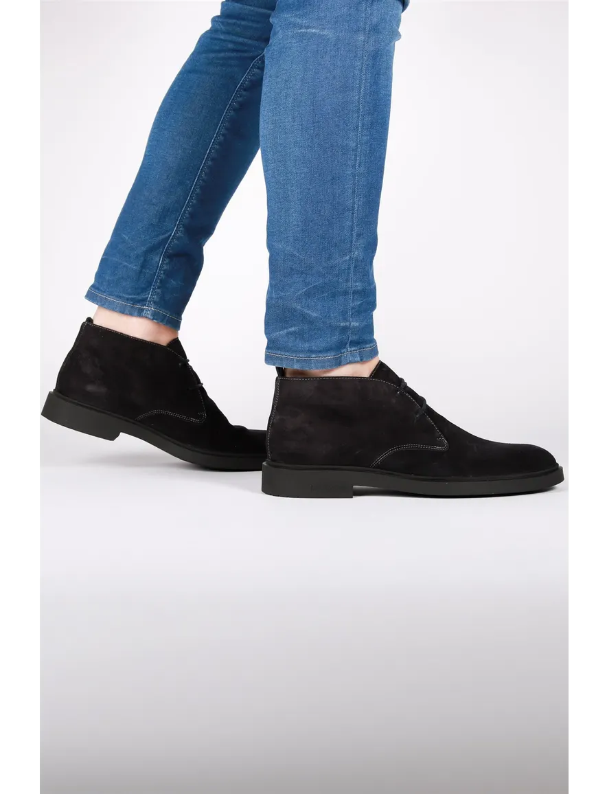 nette schoenen Blackstone effen leer donkerblauw
