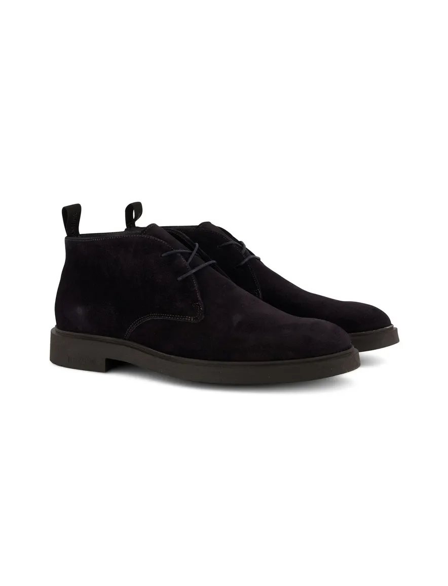nette schoenen Blackstone effen leer donkerblauw