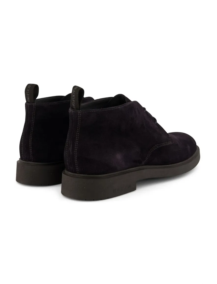 nette schoenen Blackstone effen leer donkerblauw