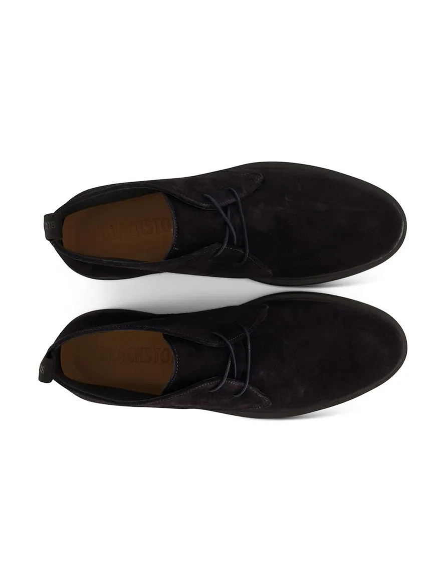 nette schoenen Blackstone effen leer donkerblauw