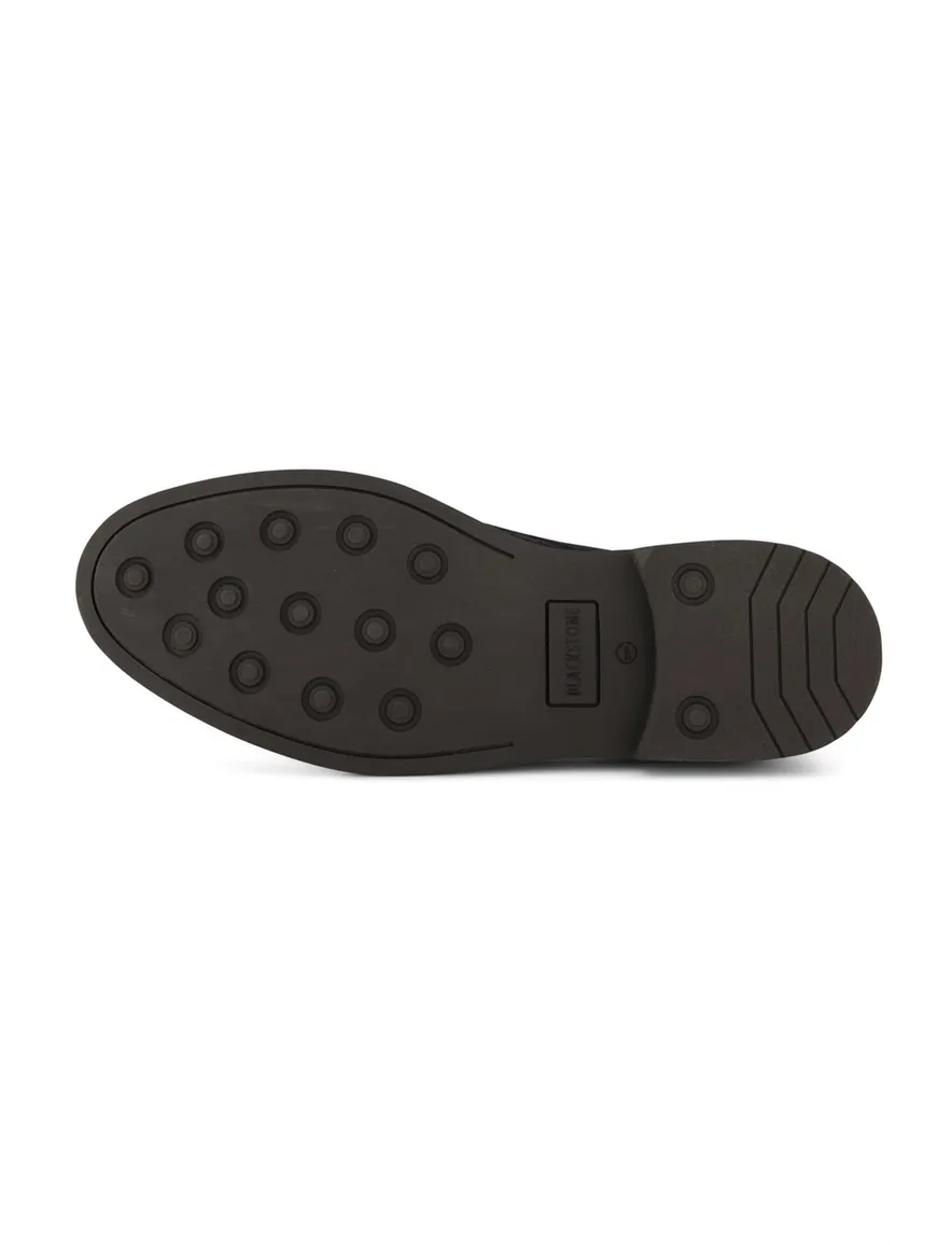 nette schoenen Blackstone effen leer donkerblauw