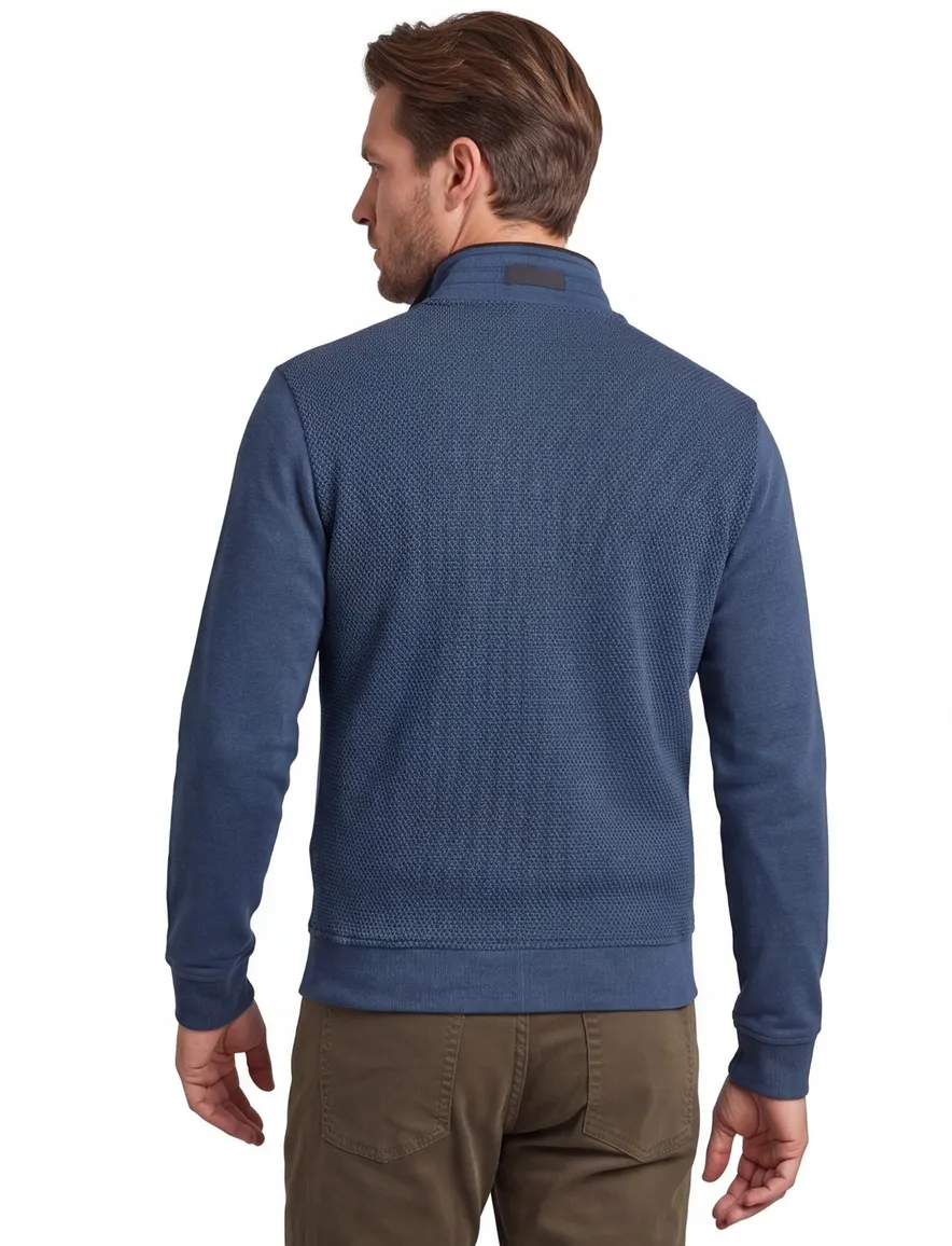 Vest Baileys blauw opstaande kraag structuur