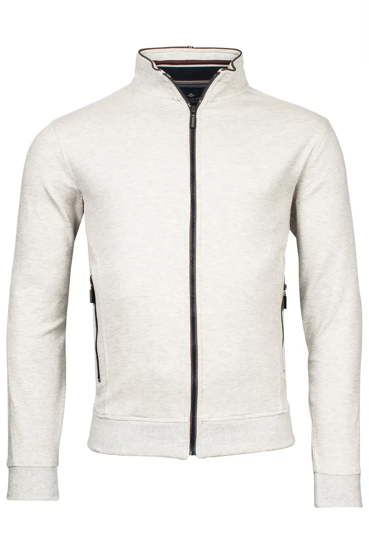 Baileys vest wit effen katoen opstaande kraag rits