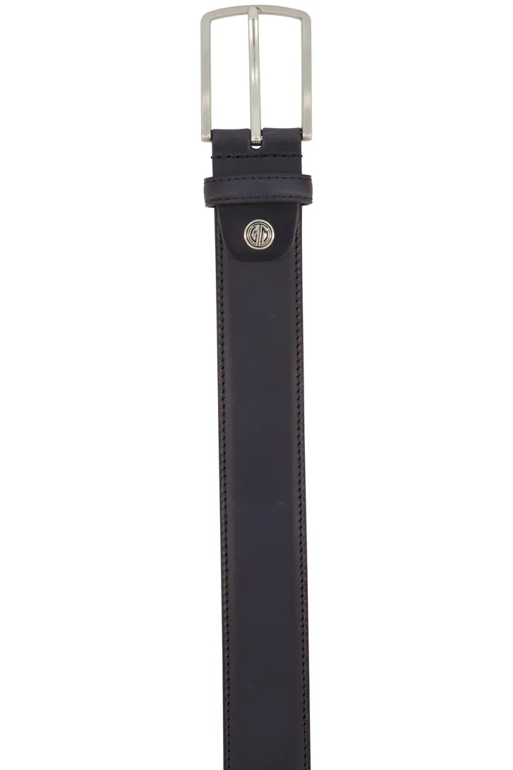 Lindenmann riem donkerblauw leer