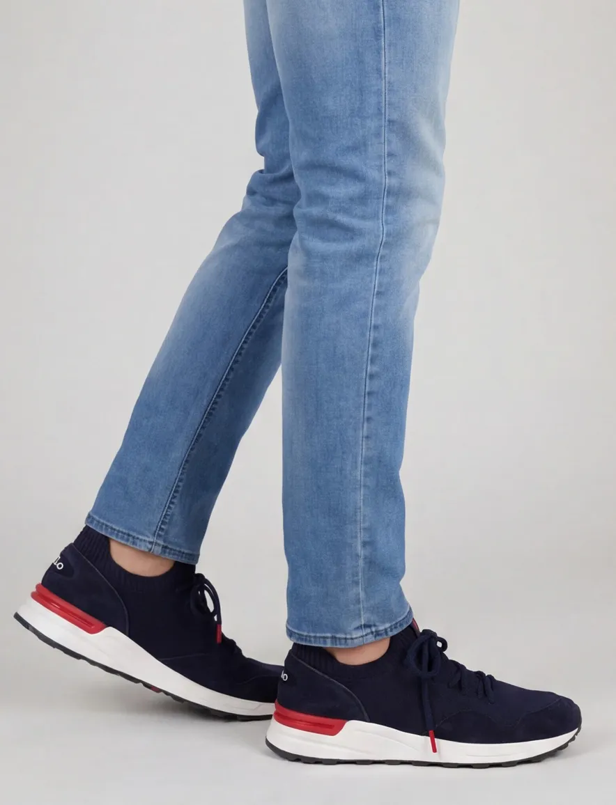 sneakers Polo Ralph Lauren effen leer donkerblauw