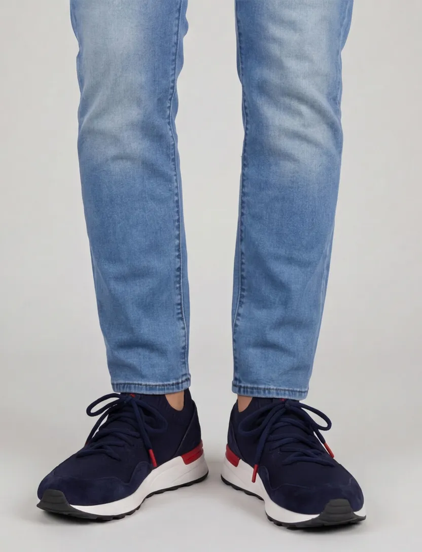 Polo Ralph Lauren sneakers effen leer donkerblauw