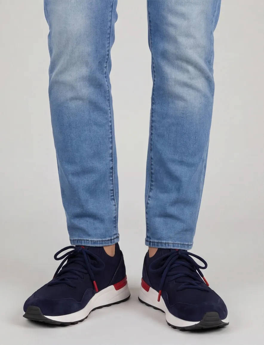 sneakers Polo Ralph Lauren effen leer donkerblauw