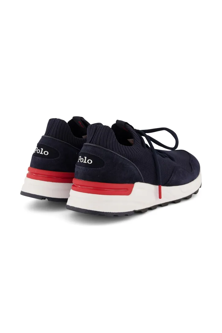Polo Ralph Lauren sneakers effen leer donkerblauw