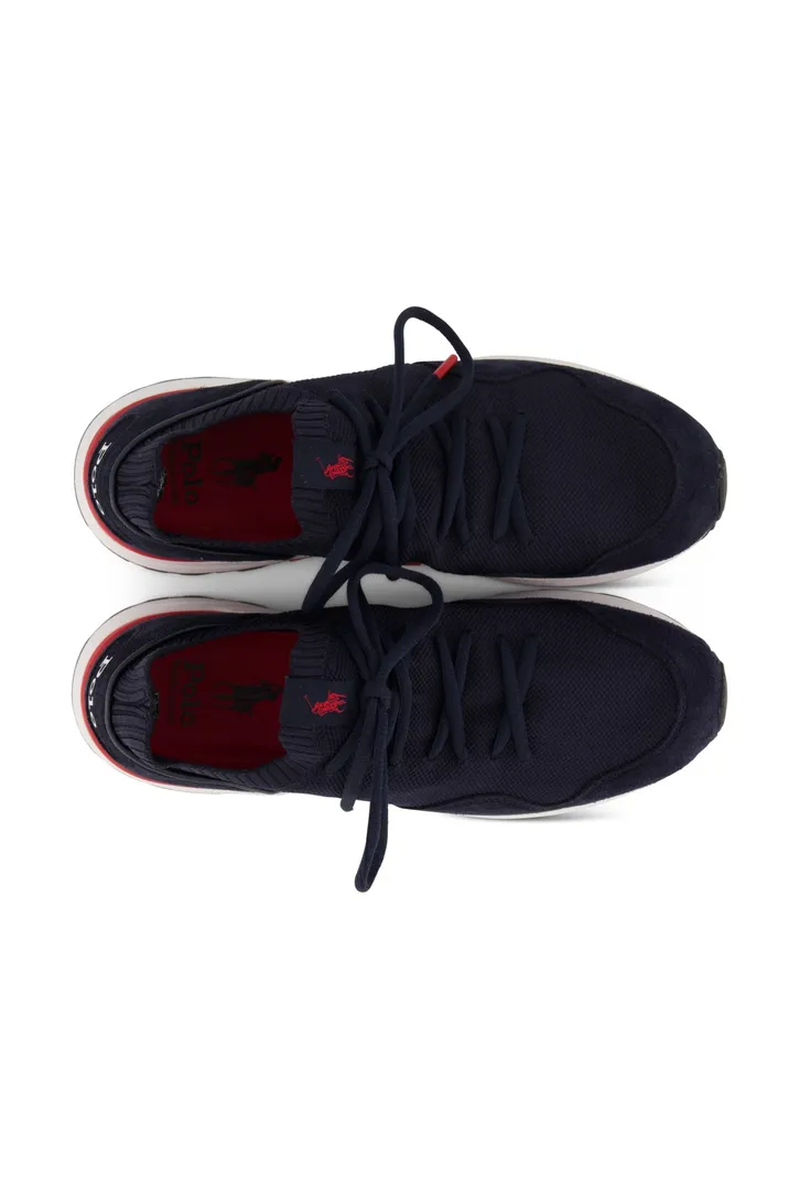 Polo Ralph Lauren sneakers effen leer donkerblauw