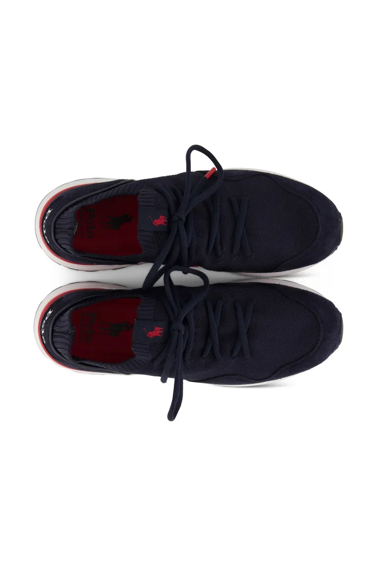 sneakers Polo Ralph Lauren effen leer donkerblauw