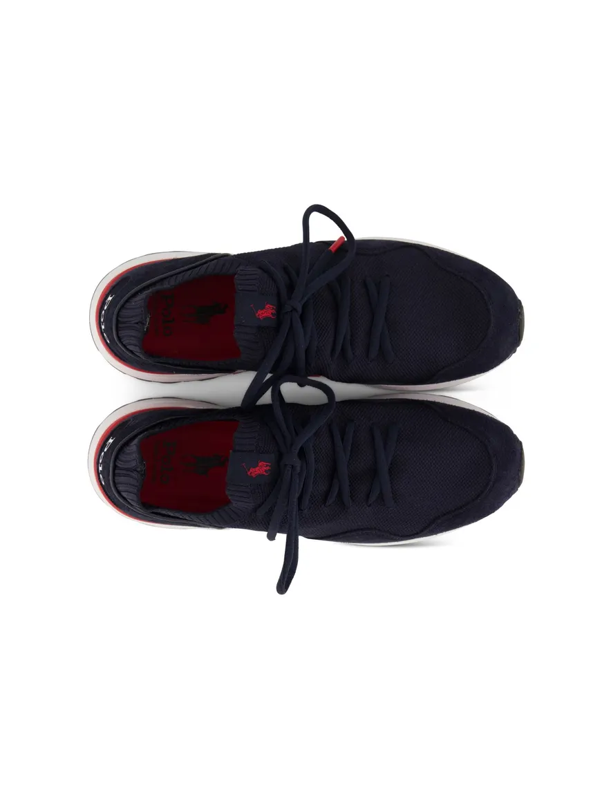 sneakers Polo Ralph Lauren effen leer donkerblauw