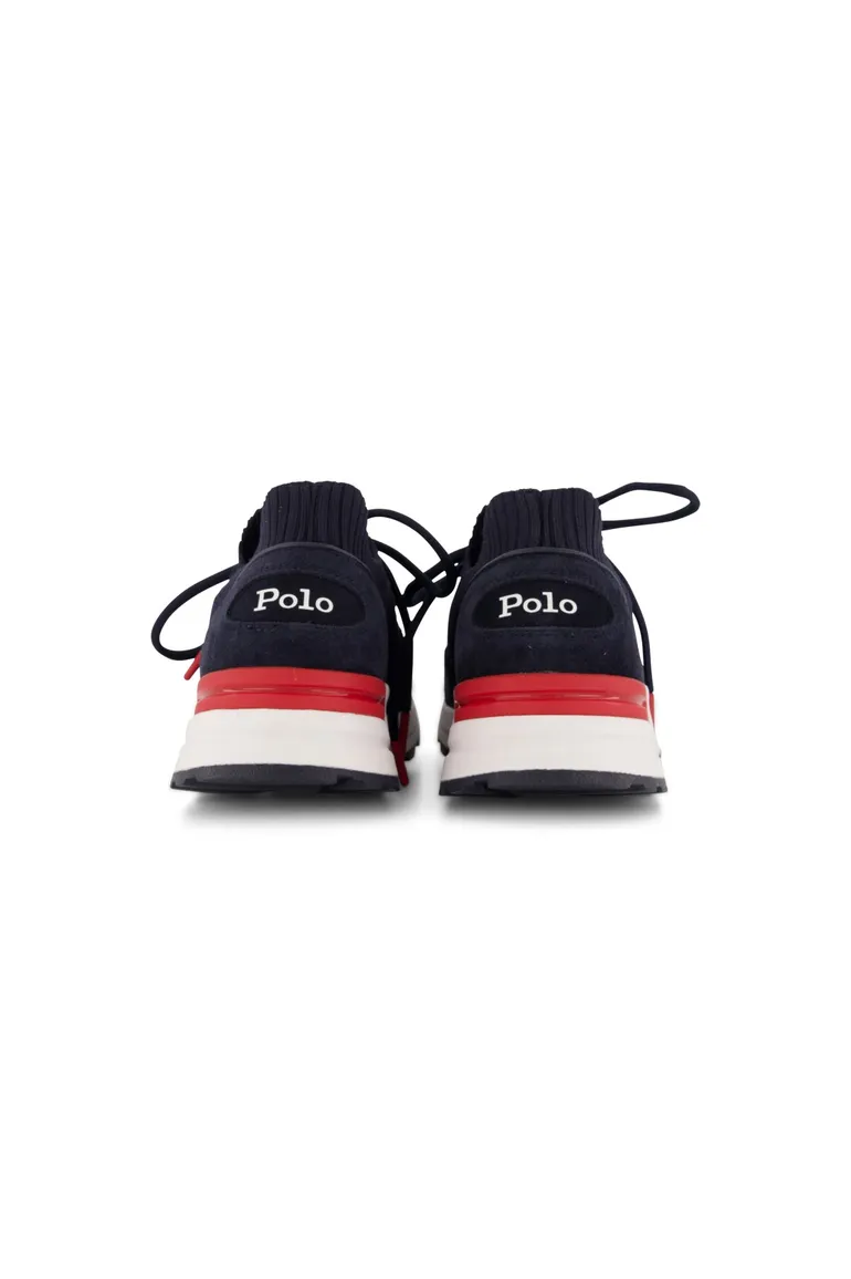 sneakers Polo Ralph Lauren effen leer donkerblauw