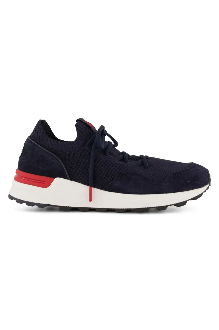 Polo Ralph Lauren sneakers effen leer donkerblauw