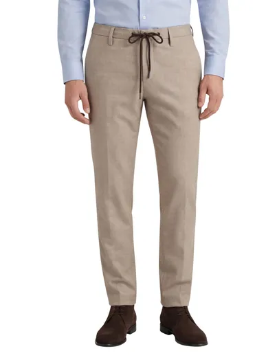 Alberto Alberto katoenen broek beige elastische band