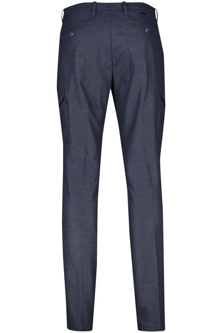 Alberto katoenen broek blauw gemêleerd katoen
