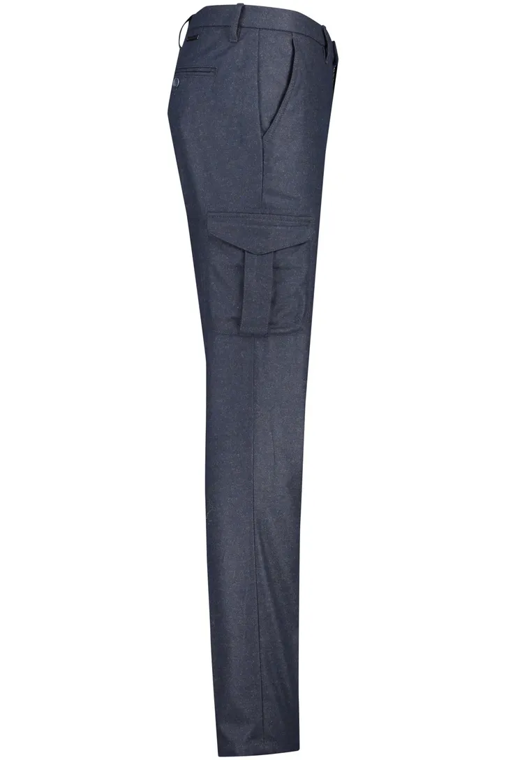 Alberto katoenen broek blauw gemêleerd katoen