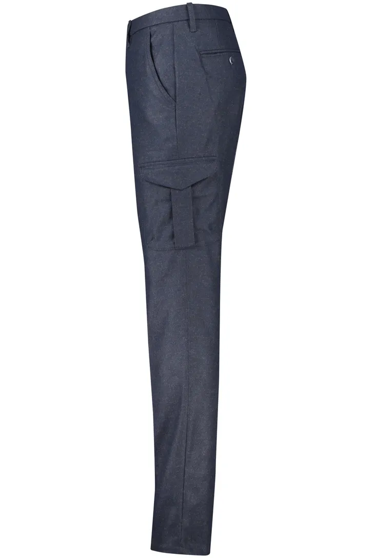 Alberto katoenen broek blauw gemêleerd katoen