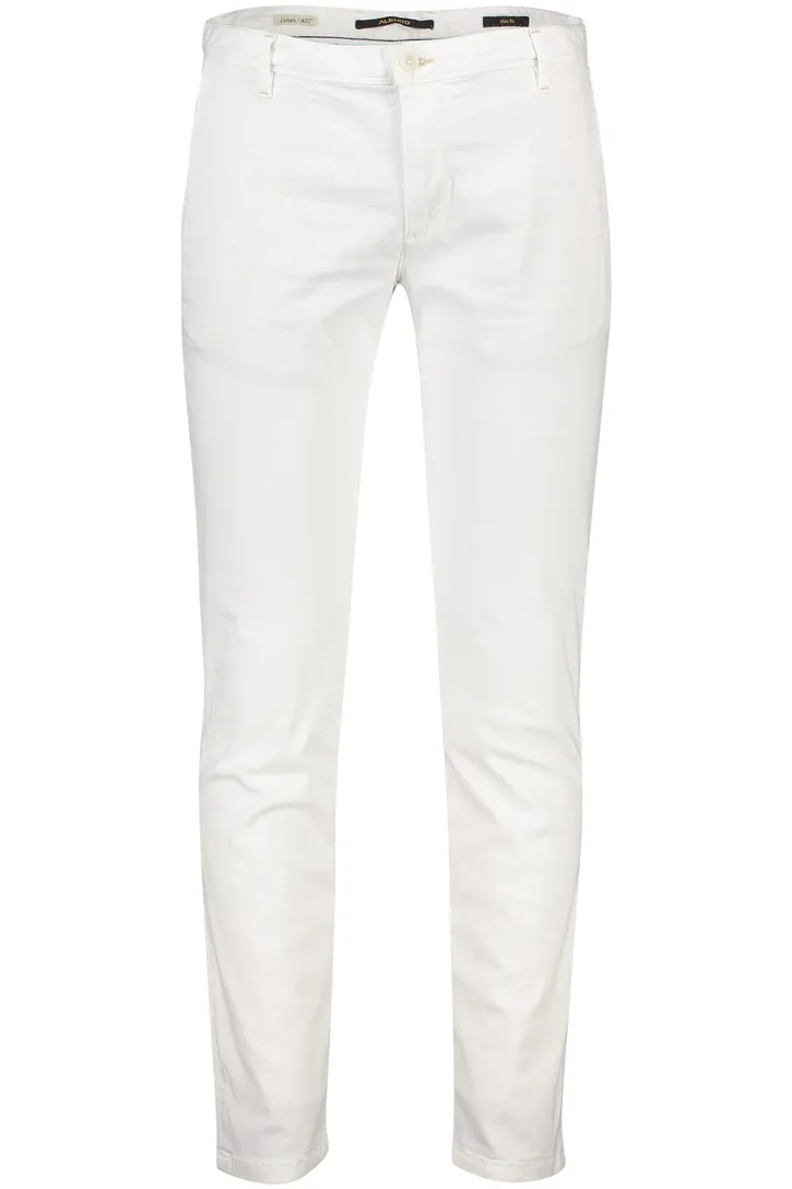 Alberto broek rob slim fit chino wit