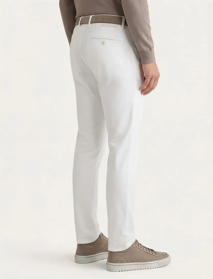 Alberto broek rob slim fit chino wit