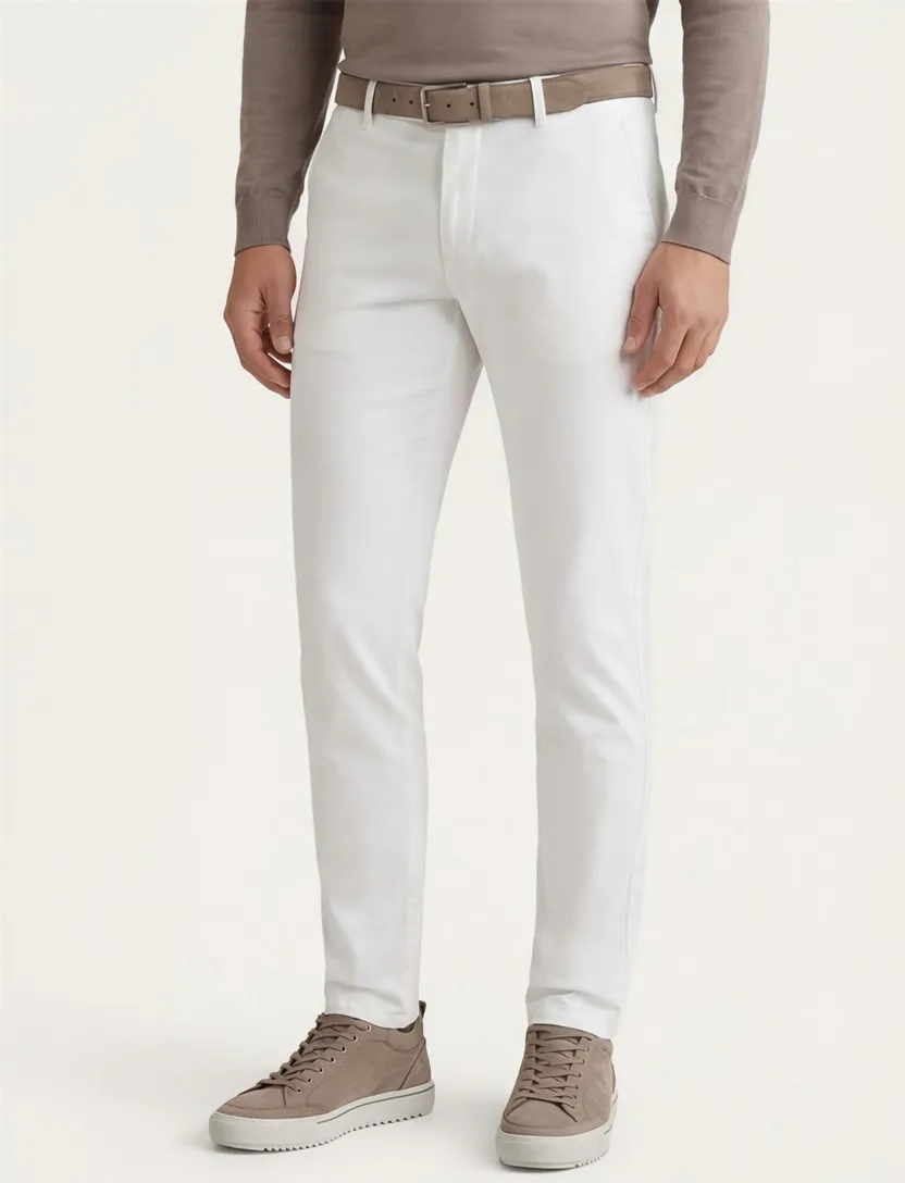 Alberto broek rob slim fit chino wit