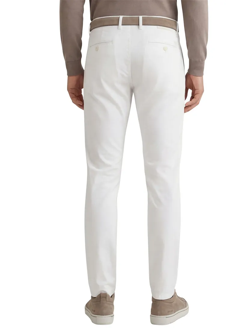 Alberto broek rob slim fit chino wit