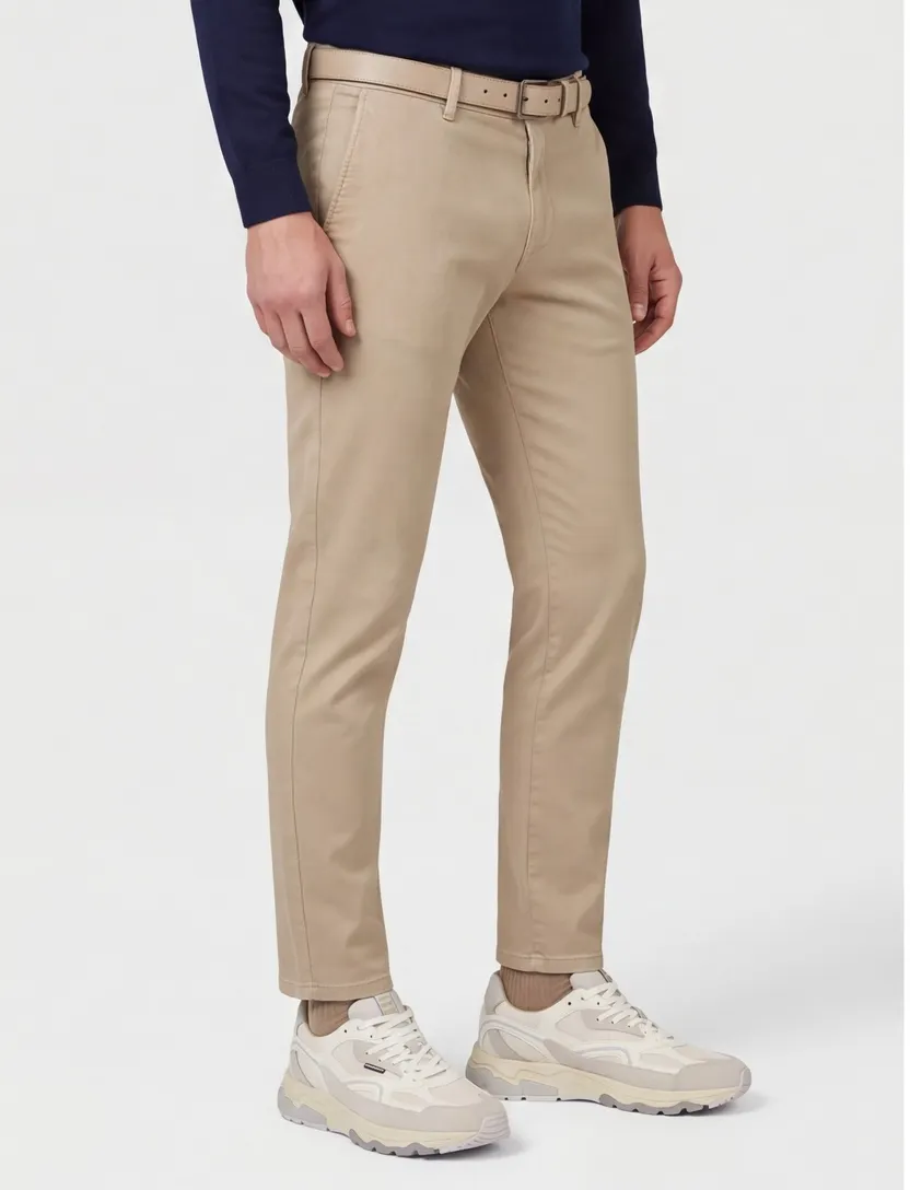 Alberto broek rob katoen slim fit chino beige