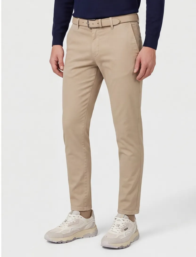 Alberto broek rob katoen slim fit chino beige