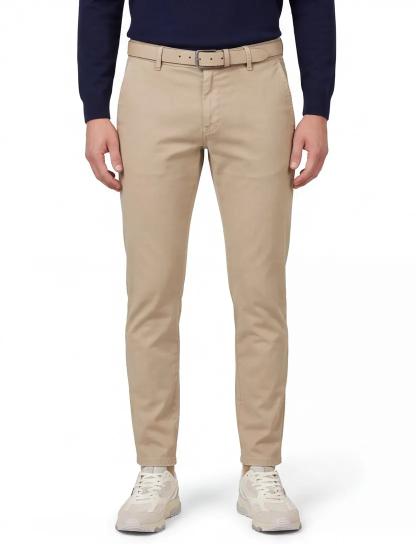 Alberto broek rob katoen slim fit chino beige