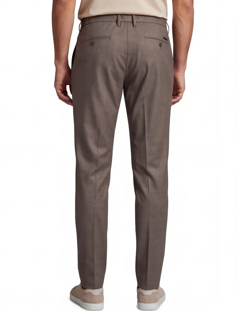 katoenen broek Alberto bruin