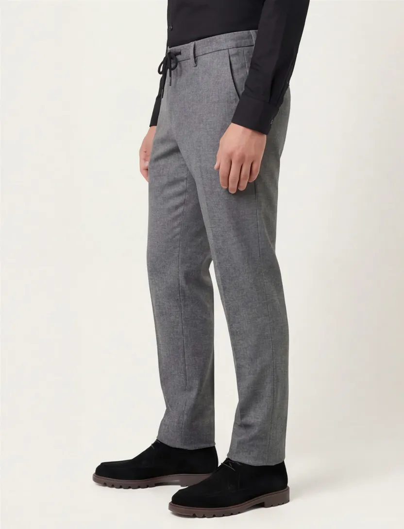 katoenen broek Alberto grijs