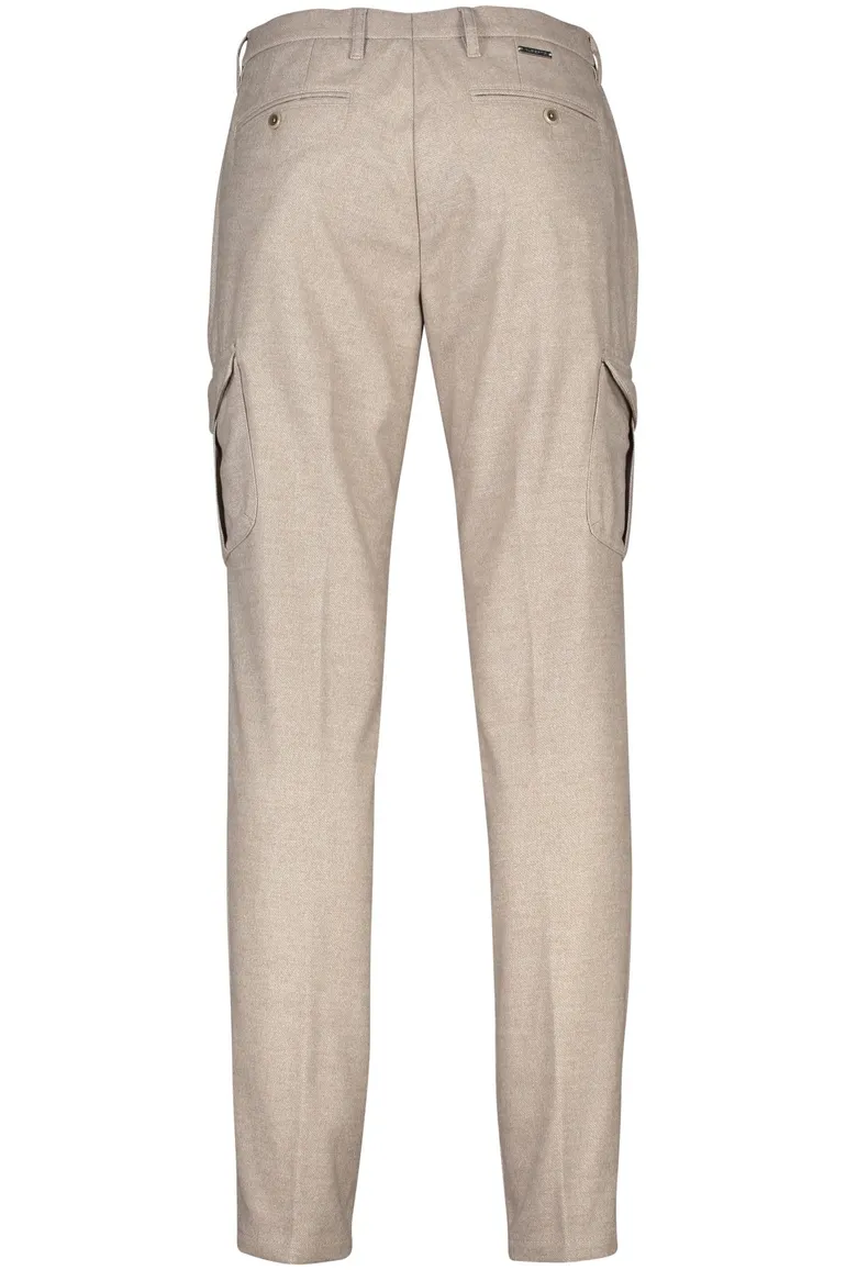 katoenen broek Alberto beige effen