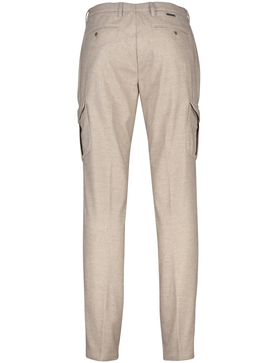 katoenen broek Alberto beige effen