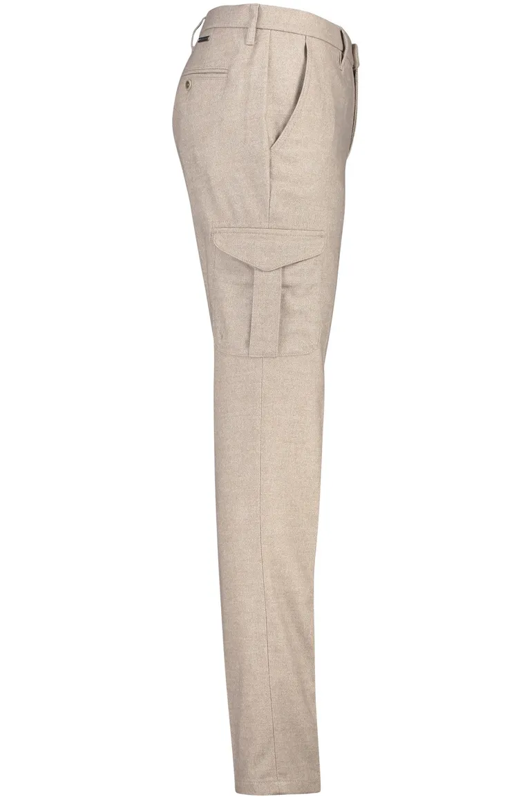 katoenen broek Alberto beige effen